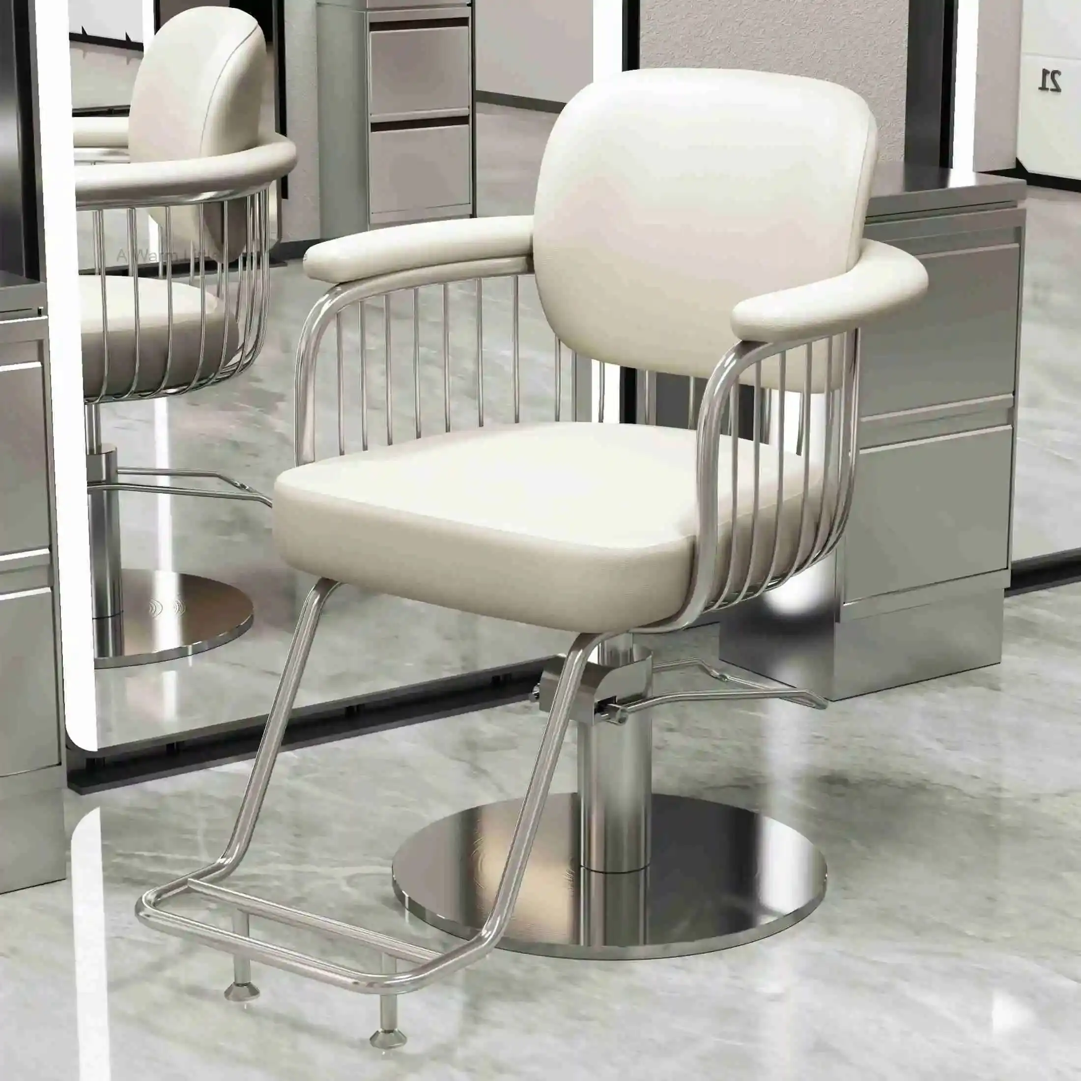 

Hair Salon Exclusive Adjustable Hair Chair Stainless Steel Cutting Chair Hairdresser Armchair Rotating Bench Tabouret A Roulette