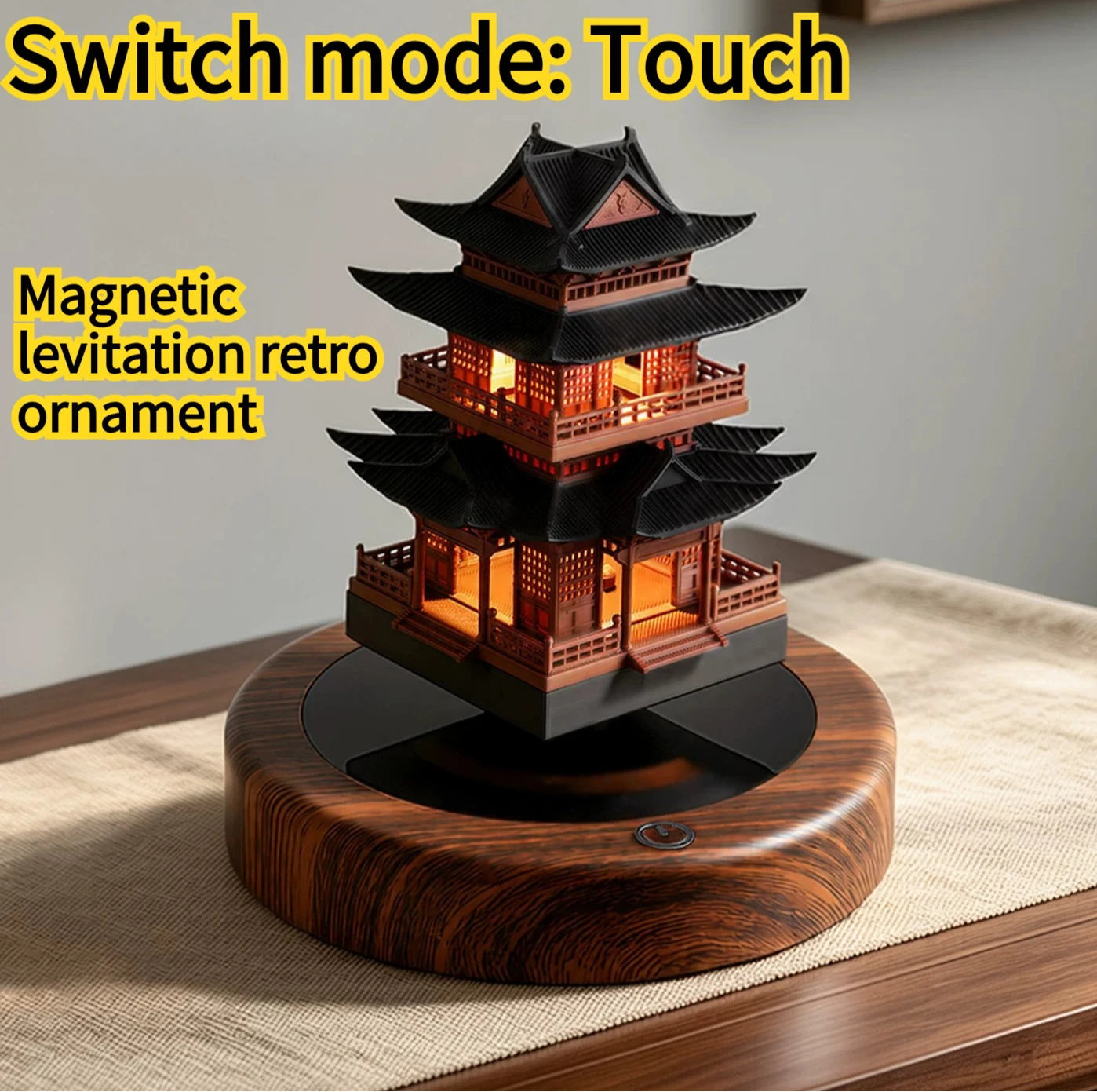 Magnetic Levitation Retro Architectural Atmosphere Lamp Desktop Handicrafts Decoration High-end Decoration Birthday Gift
