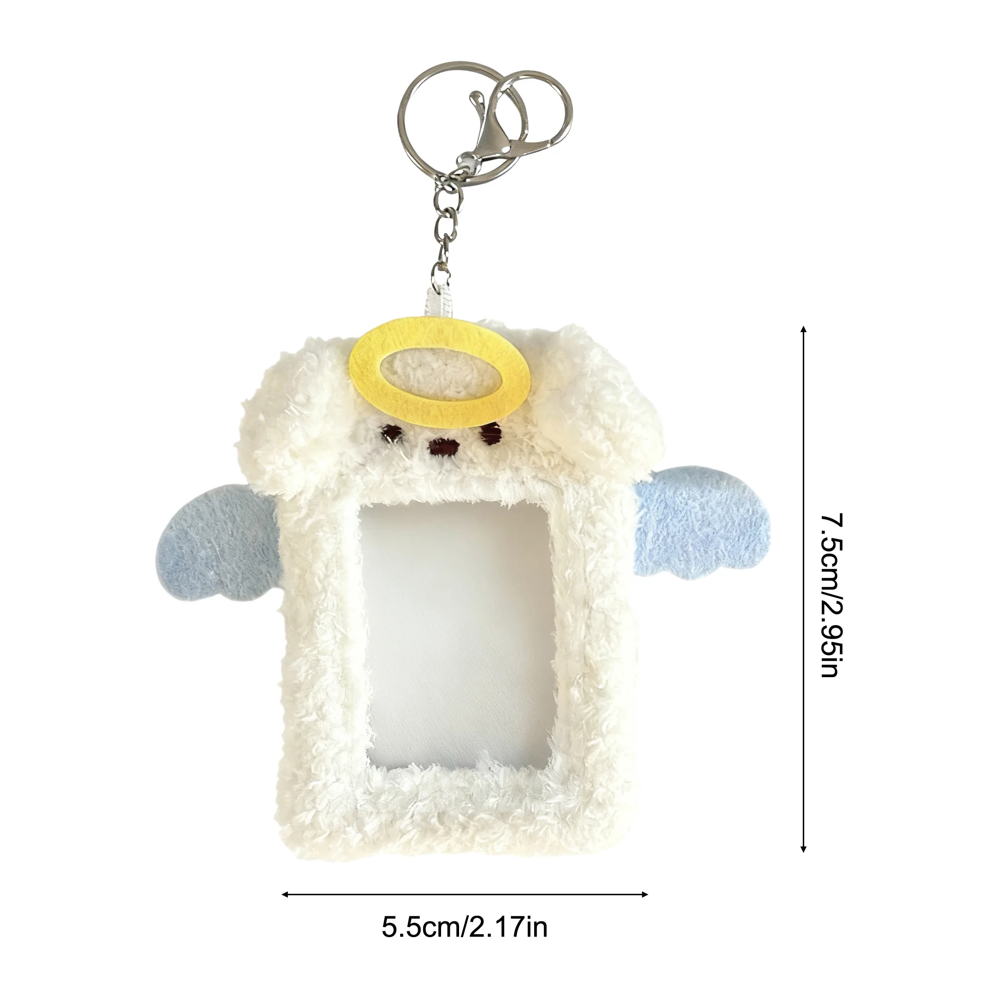 Angel Puppy Devil Kitten 3 Inch Kpop Photocard Holder Kawaii Plush Id Card Photo Display Holder Bag Korean School Stationery view 5