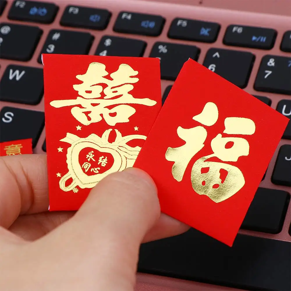 Creative Best Wish Chinese Wedding Exquisite Spring Festival Blessing Pockets Mini Coin Money Pockets New Year Red Envelope