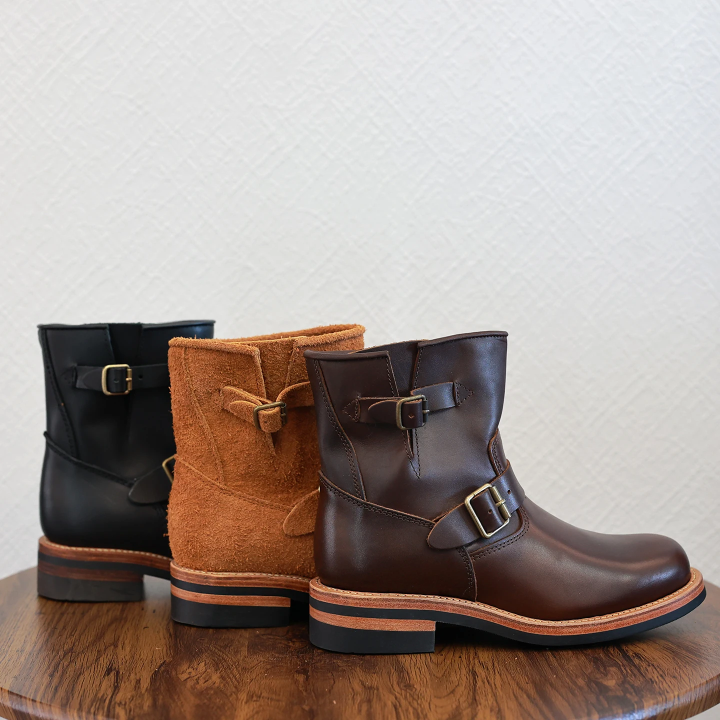 Leather Short Tube Engineer Casual Boots Top Layer Cowhide Horse Boots Men's Motorcycle Boots