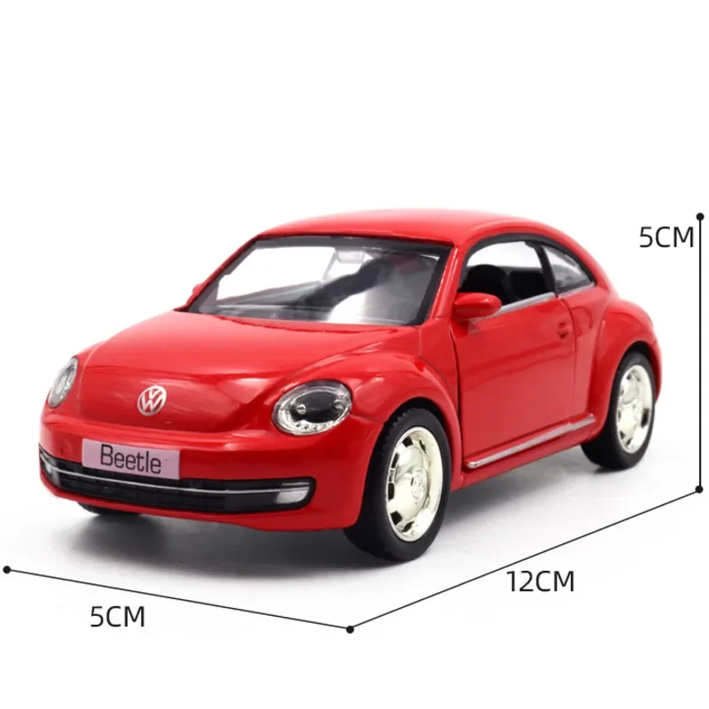 Makeda 1:36 Scale Volkswagen New Beetle Black Alloy Model Car Toy Diecast Metal Miniature Vehicle Toy Collectible for Kid Gift