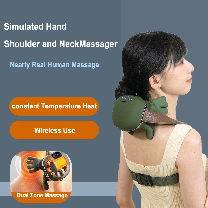

Bionic Neck Shoulder Massager Heated Back Massagers Electric Kneading Muscles Massage Pillow Neck Waist Leg Body ﻿3-Level Modes