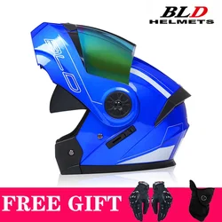 Latest Dual Lens Motorcycle Men Women Helmet Personalized Motorcycle Flip Up Helmet Modular Safety Downhill DOT ECE Approval