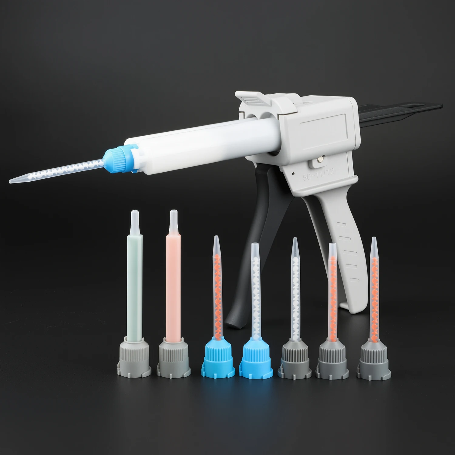 50 Stück Epoxid-Mischdüsen, Klebstoffkartuschen-Spitzen, Statische Mischerdüsen mit Mischverhältnissen 1:1/2:1 4:1/10:1 für Klebstoffpistolen-Applikatoren – Detail 4