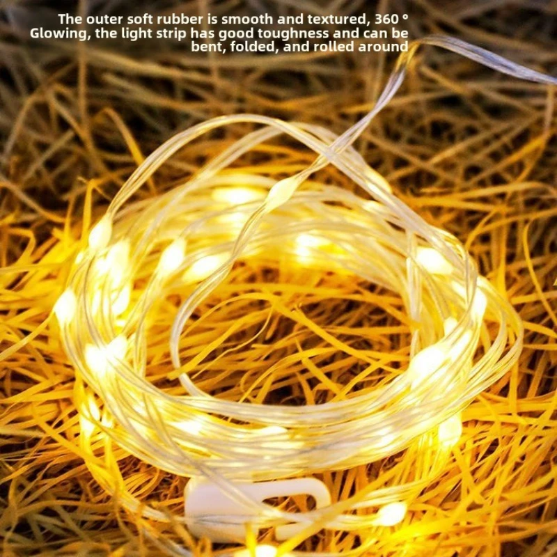 20 meter camping atmosphere light, tape measure light, LED rechargeable outdoor tent light, portable decorative light string