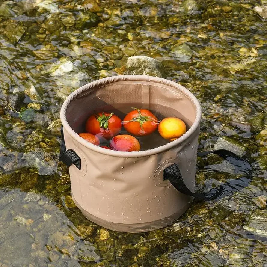 

Outdoor camping folding bucket, multifunctional and portable fishing bucket, storage and retractable carrying bucket