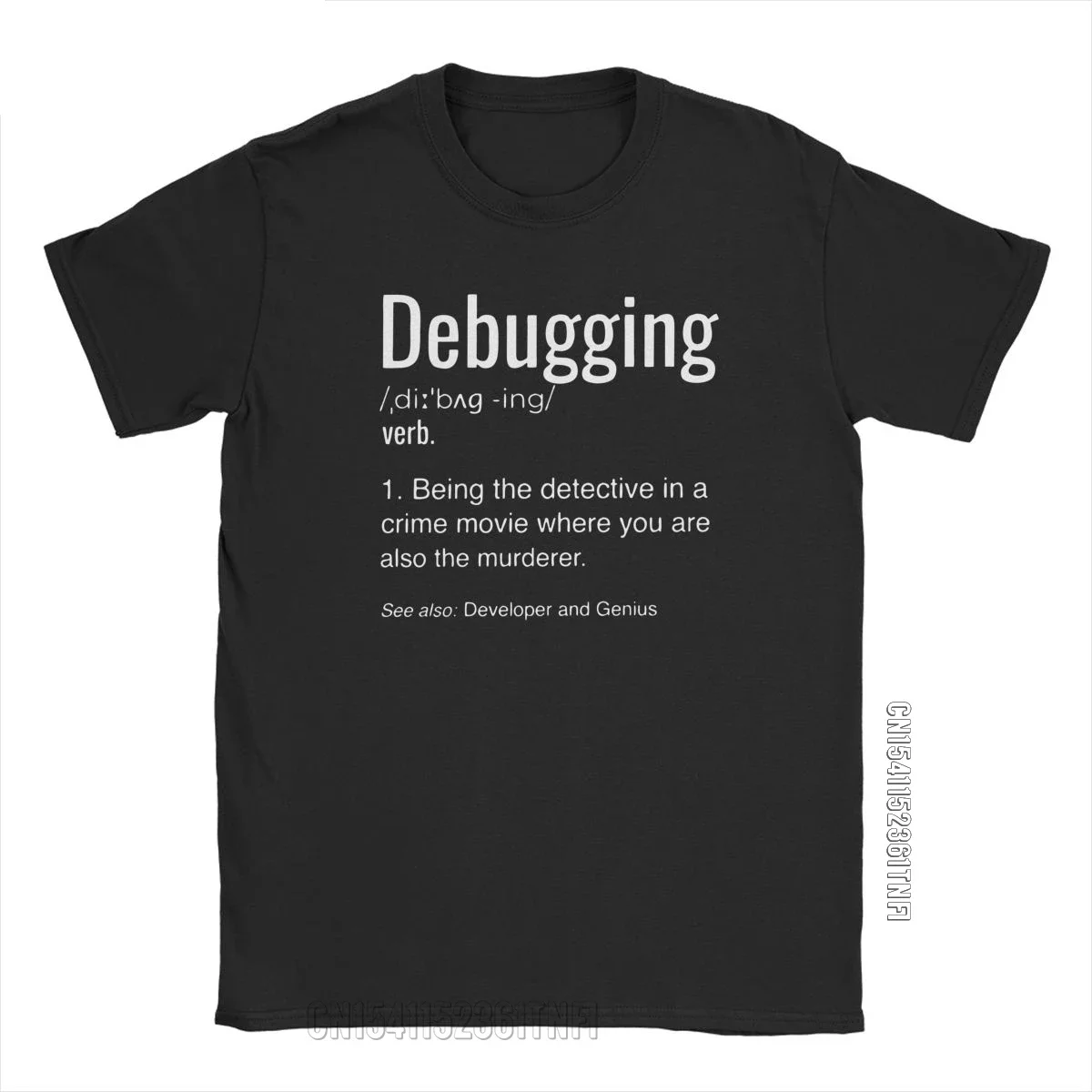 Men T-Shirt Engineering Engineer 100% Cotton Tee Shirt Classic Debugging Definition Programmer Coding T Shirts Round Neck