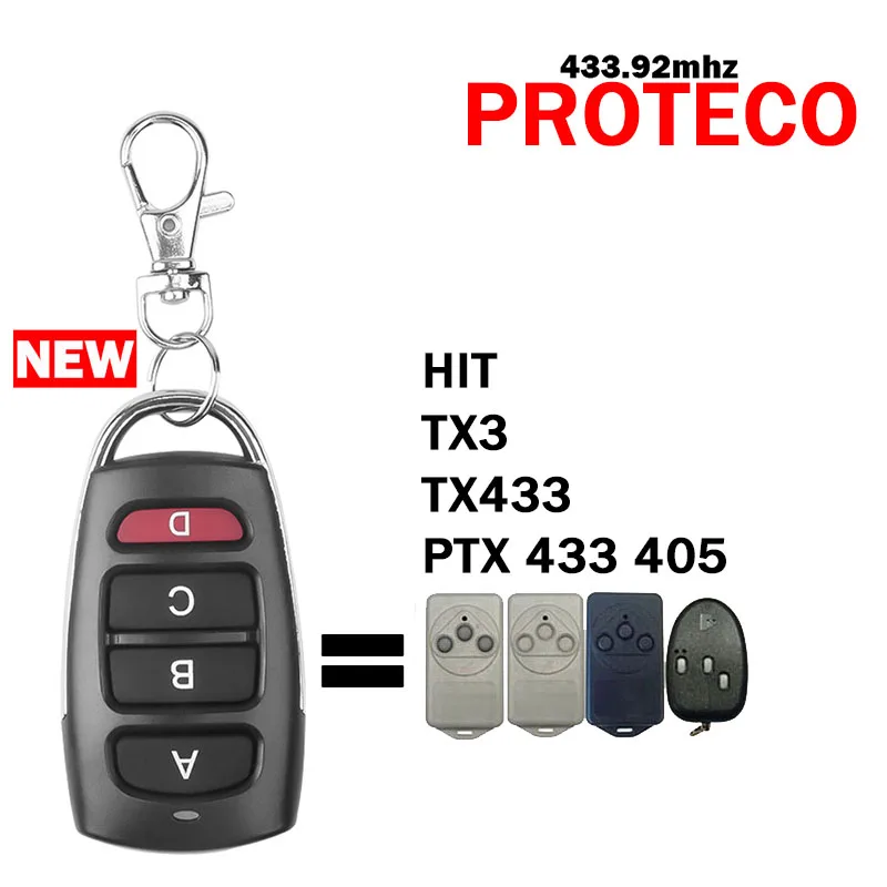 PROTECO TX3 HIT TX433 PTX 433 405 Garage Door Remote Control Gate Opener For 433.92MHz Fixed Code PROTECO Remote Control TX433