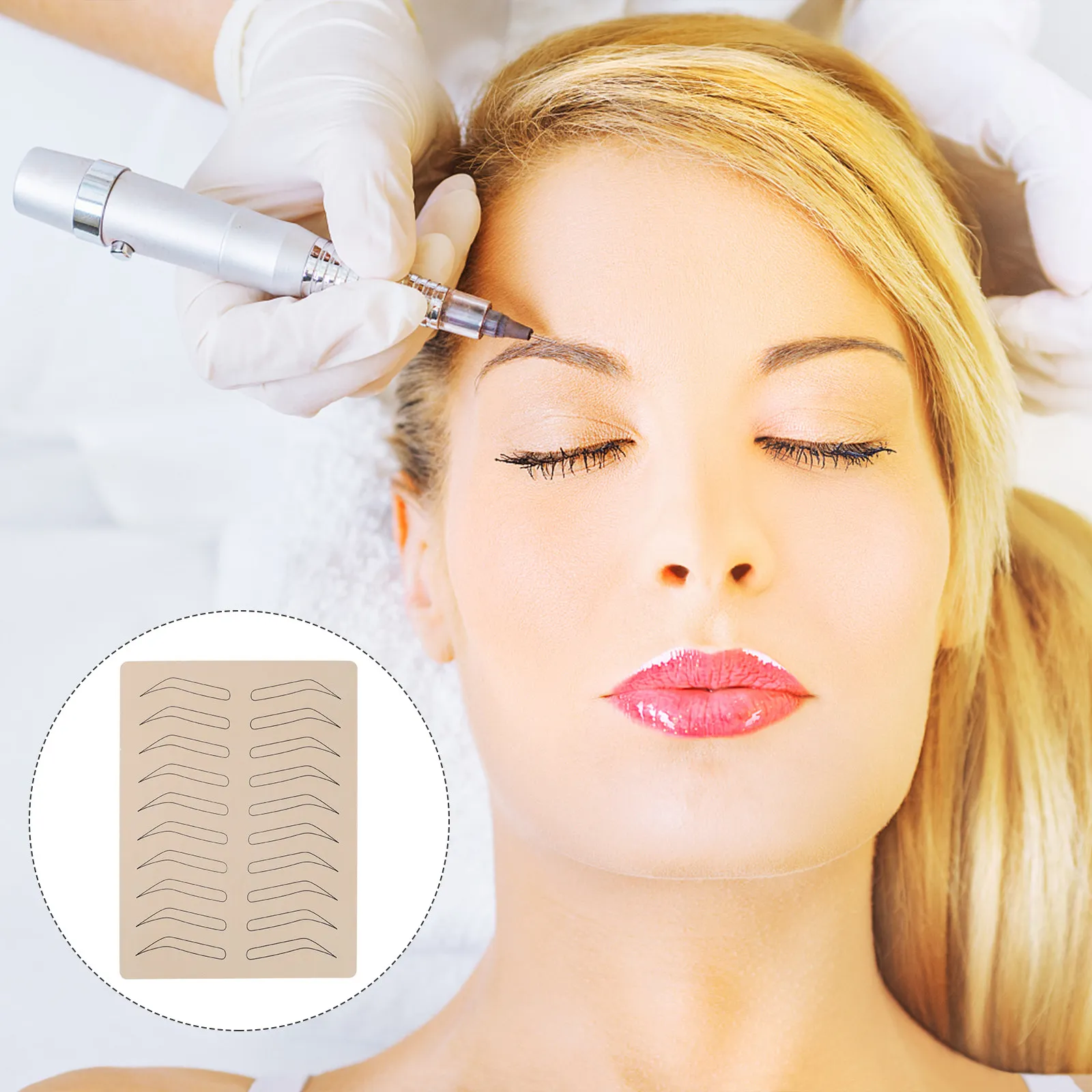 

6Pcs Brow Practice Skin Sheet Realistic Texture for Microblading Tattooing Techniques Easy to Use Training Skin for Beginners