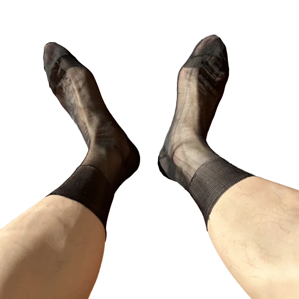 

Mens Sheer Tube Socks Collection Formal Men's Sheer Stockings Coffee Sheer Dress Stockings Fit UK AU Size 4-11.5