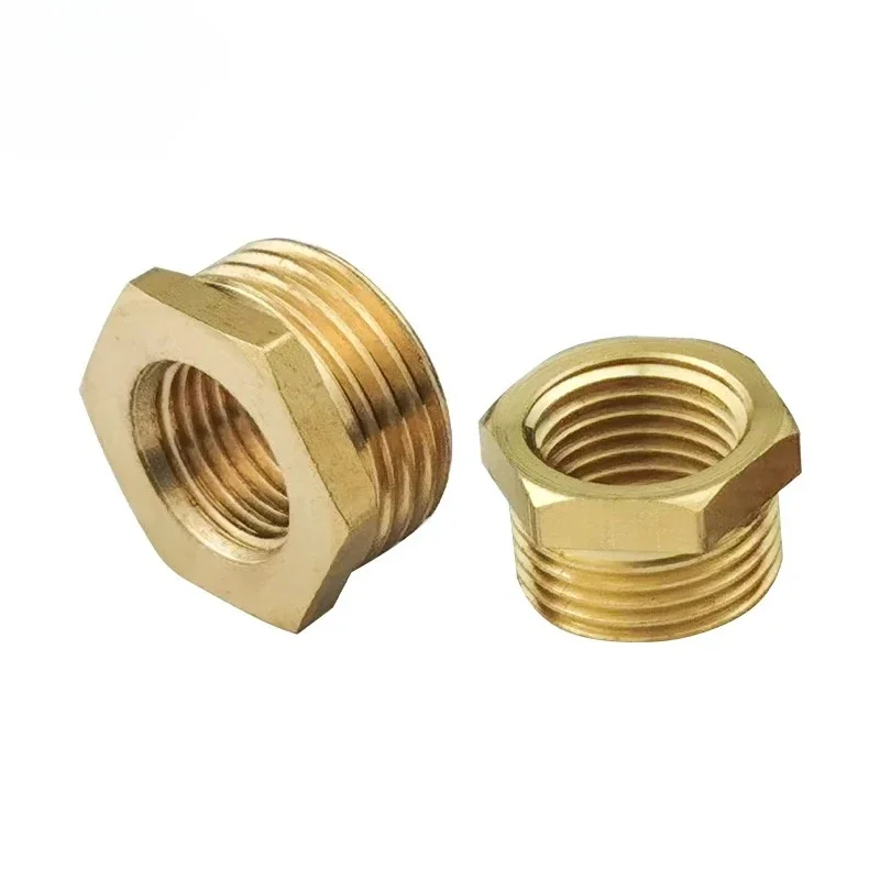 1PC 真鍮アダプターフィッティング縮小六角ブッシュブッシングスレッド銅コネクタオス-メスコネクタ燃料水ガス油用