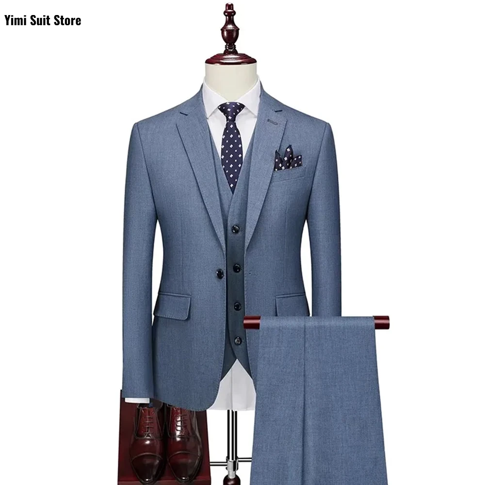 

New men's Suit Fashion Grid 2 Pieces Handsome Business One Breasted Banquet Simple Fashion Formal Wedding Dress Party Suits