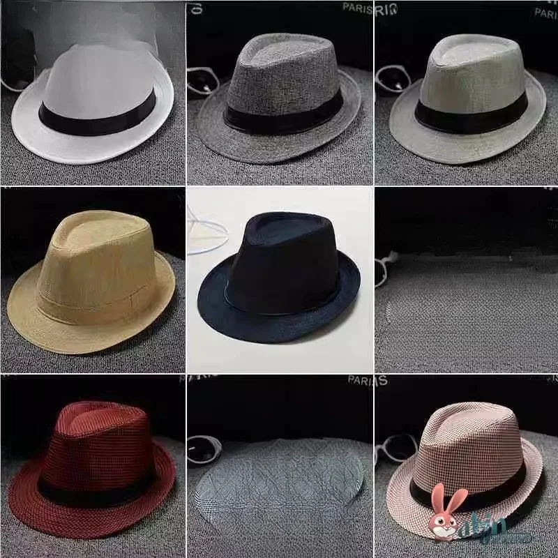 

Льняная панама из хлопка, однотонная, маленькая подарочная шляпа, джазовая кепка, солнцезащитная шляпа для мужчин и женщин, парная, в британском стиле