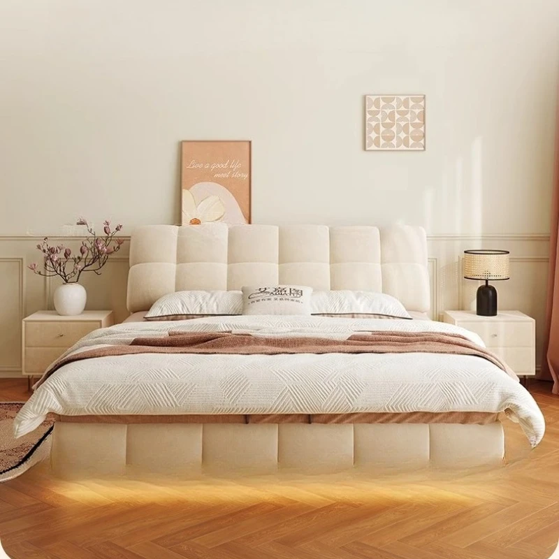

Bed full size bed frame bases and frames bed 180x200 cm wooden Suspended structure With light strip comfortable home furniture