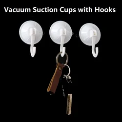 55mm Suction Cup Hook Shower Suction Hooks Vacuum Suction Cups with Hook Reusable Bathroom Sucker Hook for Window 5 Pcs