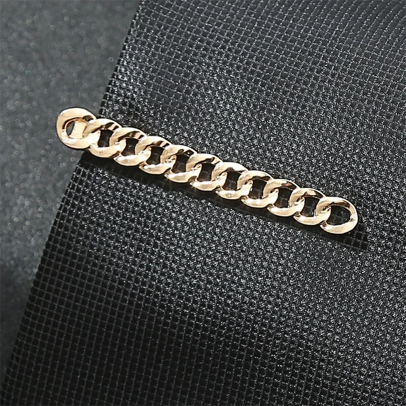 Fashion Metal Men Tie Clip Luxury GoldHand Watch Chain Stainless Steel Jewelry Creative Gifts