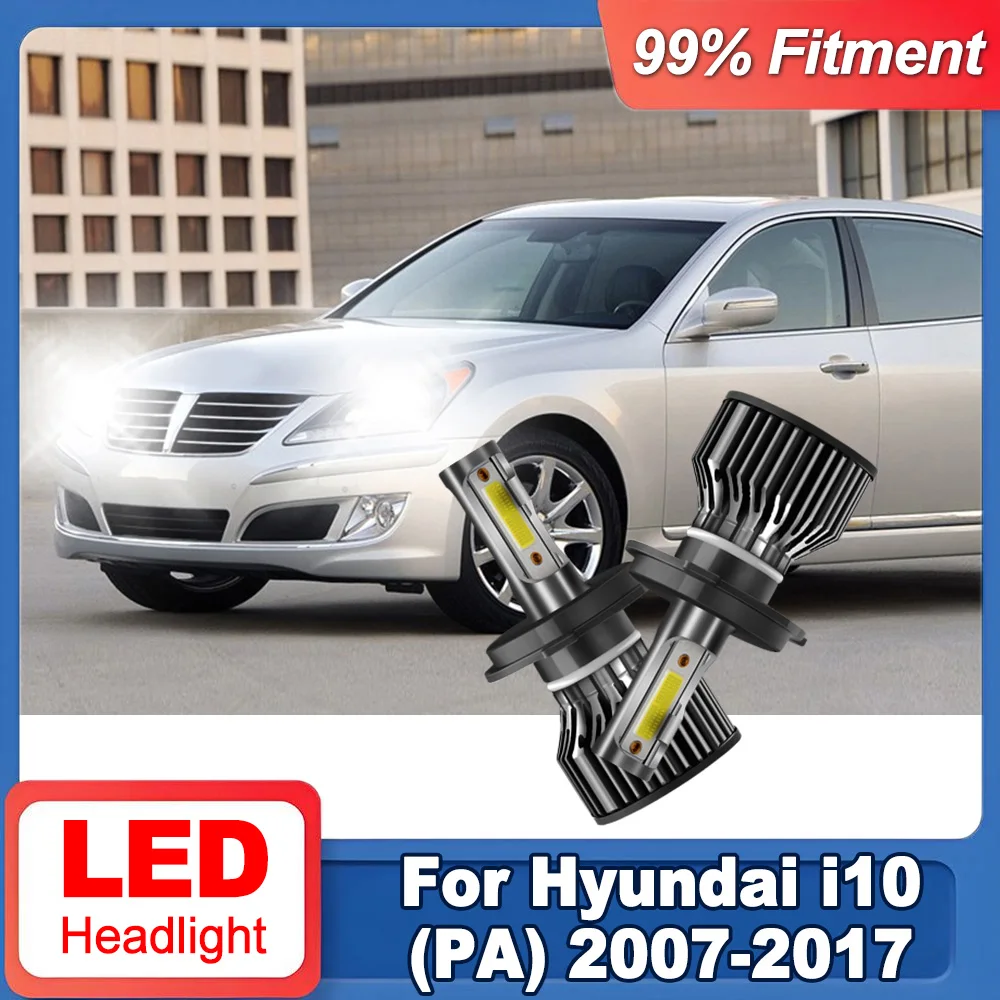 

2PCS H4 High Low Beam LED Headlight 6000K White Super Bright 120W 20000LM For Hyundai i10 (PA) 2007-2016 2017 Canbus Car Light