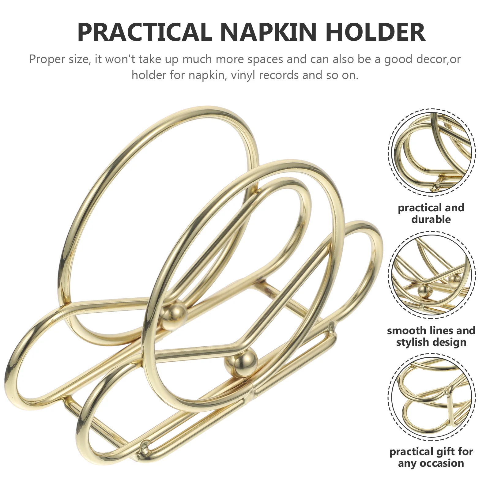 

Holder Tissue Rack Storage Box Paper Towel Decorative Stand Kitchen Napkin Plating Alloy Metal