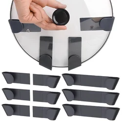 4/2pcs Pot Lid Holder No Punching Wall-Mounted Hanging Holders Self-Adhesive Pot Rack Kitchen Pan Cover Storage Racks Organizer