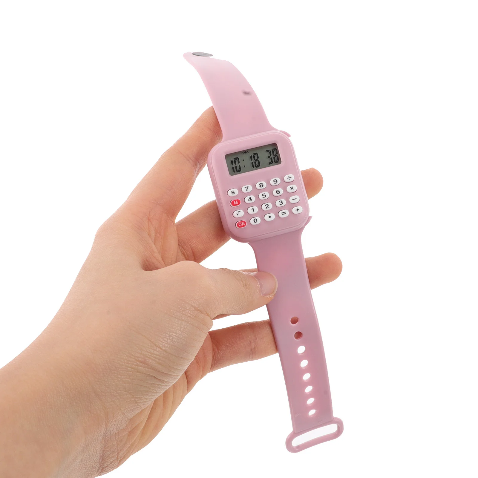Orologio da calcolatrice da 2 pezzi, piccolo orologio da polso elettronico compatto, accessorio scolastico, strumento carino multifunzionale portatile