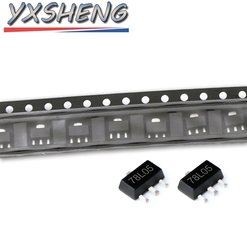 10PCS 78L05 SOT-89 L78L05 7805 SMD Voltage Regulator IC