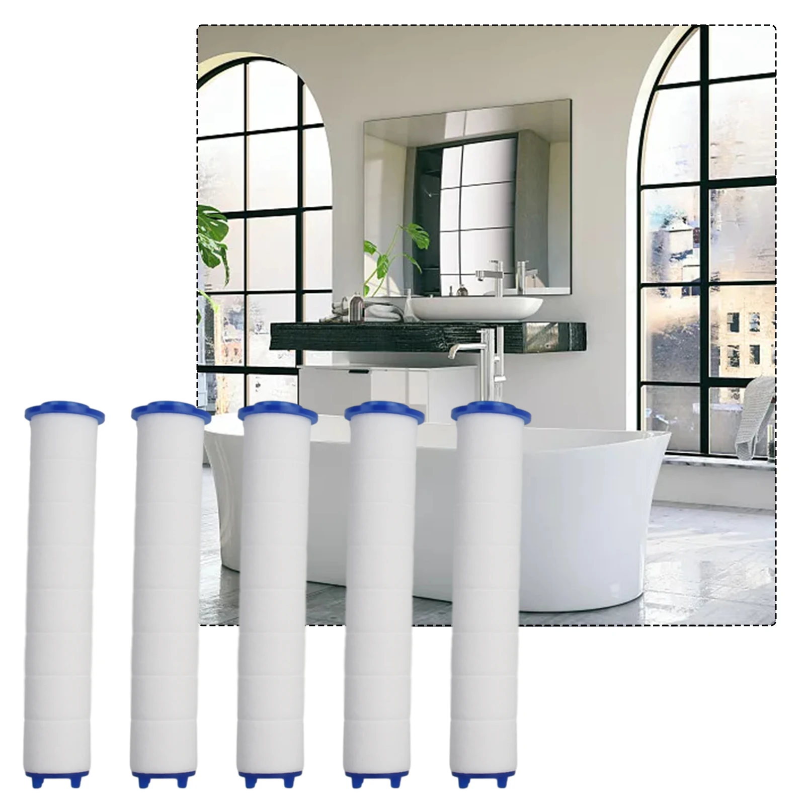 Shower Head Replacements PP Cotton Filters Cartridge 11.5*2.5cm Water Purification Bathroom Accessory Hand Held Bath Sprayers