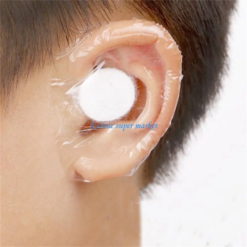 

090B 100pcs Child Swim Ear Guard Bathing Waterproof Adhesive Protectors Clear Film