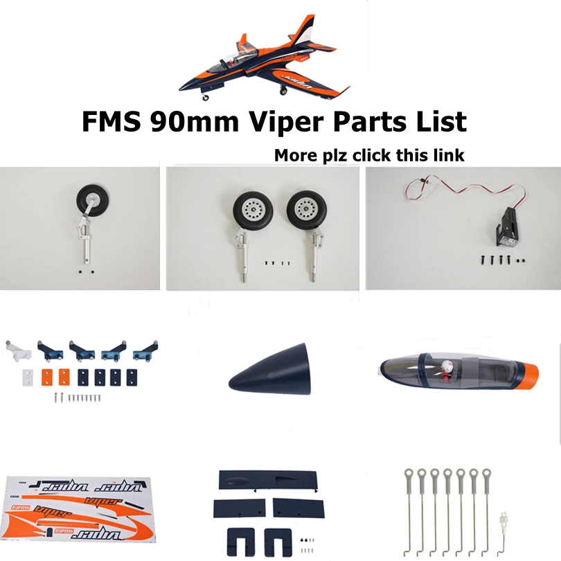 FMS 90mm Viper EDF Ducted Fan Jet Parts Retract Landing Gear Set System Motor ESC Servo Cowl RC Airplane Model Plane Spare