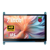 iPistBit 7 Inch IPS TFT LCD Display Monitor 1024*600 Resolution HDMI Capacitive Touch Screen for Raspberry Pi 5 4B 3B+ AIDA64