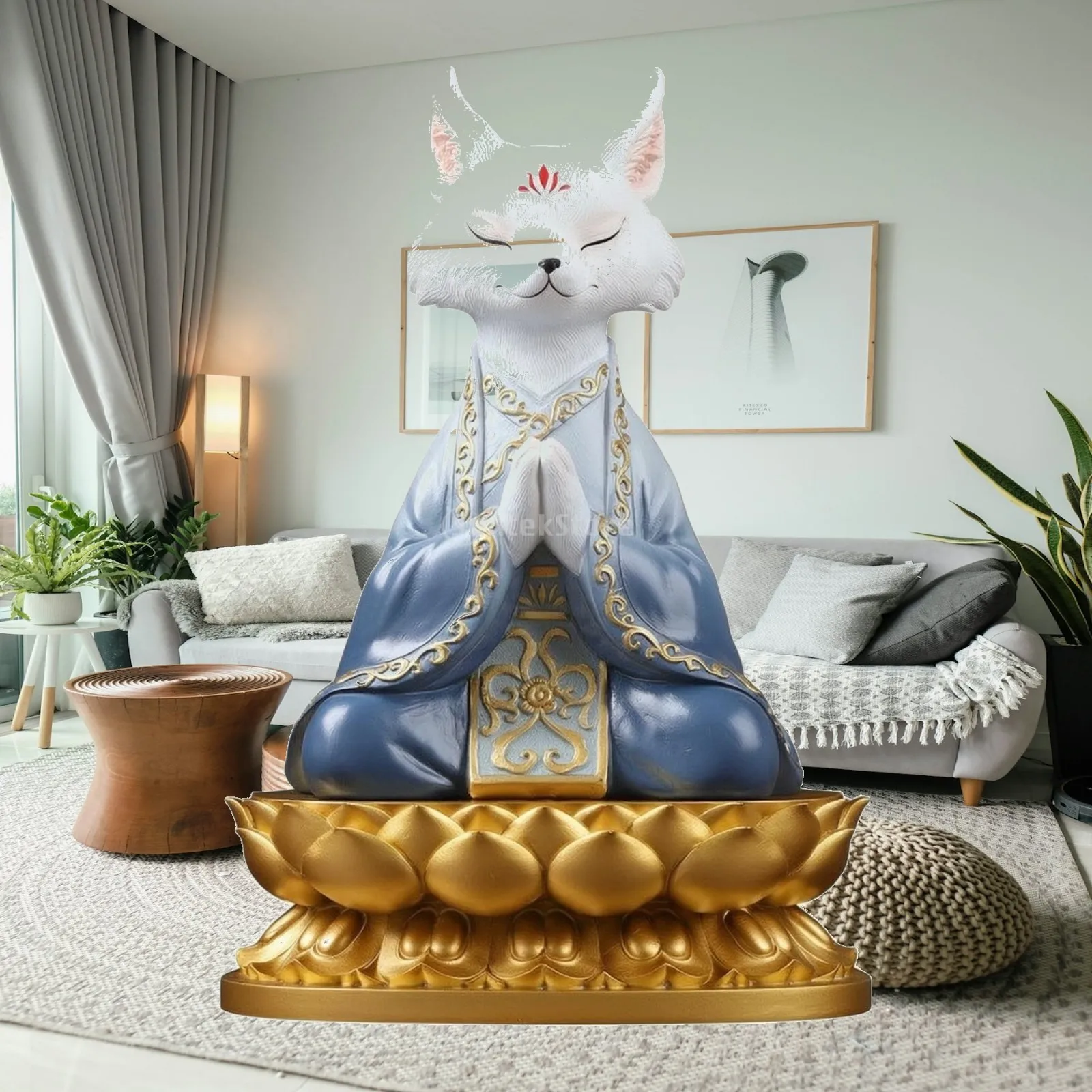 figura-canina-con-base-de-loto-adorno-elegante-y-moderno-para-altar