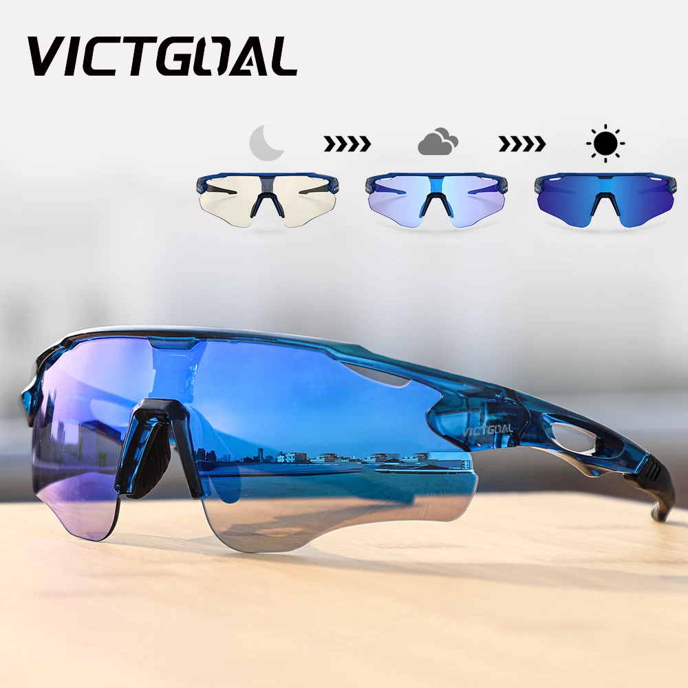 VICTGOAL Photochromic Cycling Glasses Men Women Outdoor Sports UV400 Protection Bicycle Eyewear MTB Mountain Road Bike Eyeglass