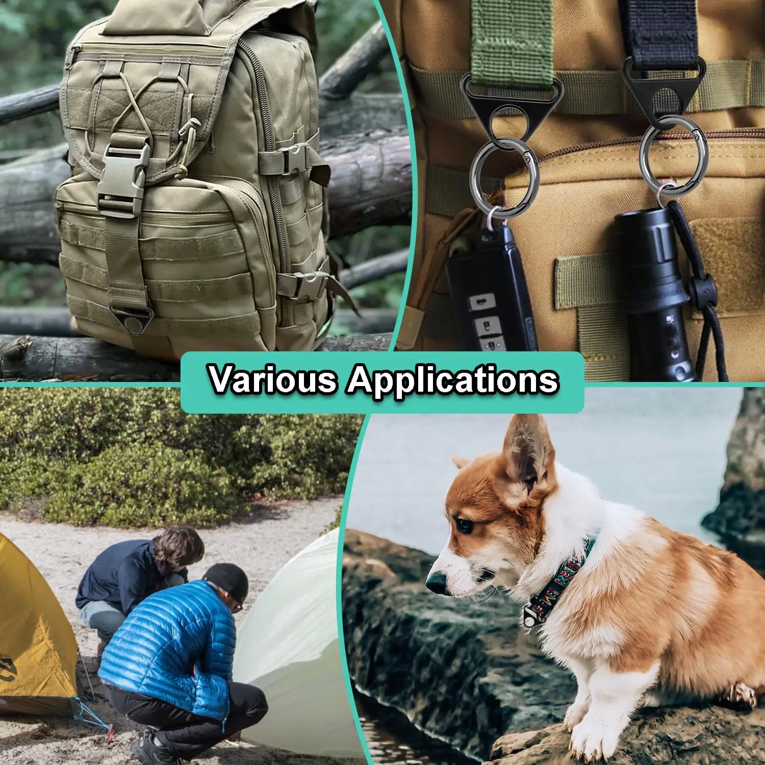 10pcs Webbing 20mm 25mm 32mm 38mm 50mm Plastic Adjuster with bar Swivel Clip D-Ring Loop Insert Buckle Backpack Straps