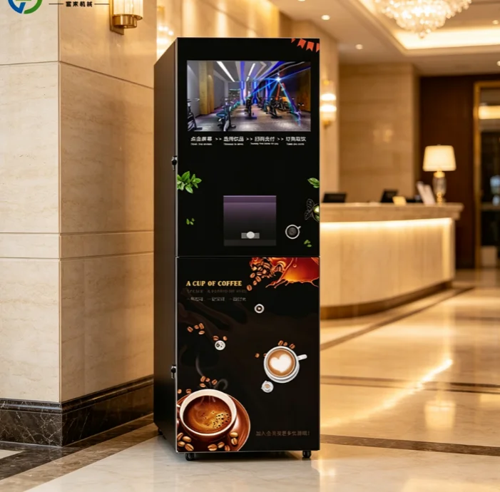 Large Screen Floor Standing Coffee Vending Machine Self Service Coffee Vending Machine