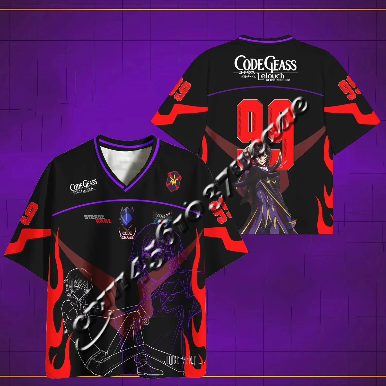New 2026 Code Geass Oversized Jersey Y2K Style Men's and Women's Anime Lover Summer Breathable Casual T-Shirt FamilyMatching