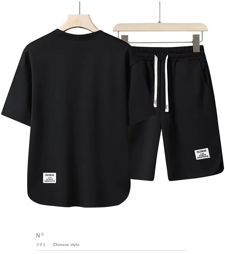 Fashion Men's Casual Two Piece Set Summer Short Sleeved T-shirt And Shorts Loose Sets Men Designer Clothes Tracksuits