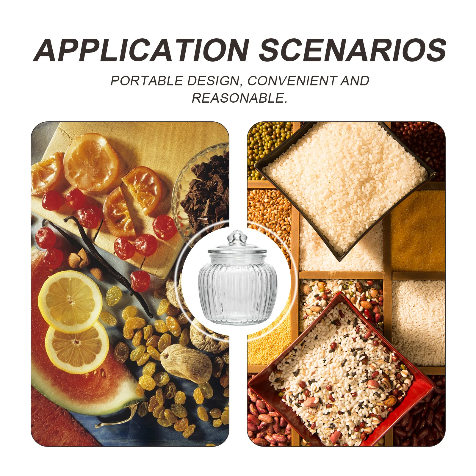 

1Pcs Glass Sealing Food Jar Transparent Storage Container Food Preservation for Home Store Cafe Sealing Tea Jar