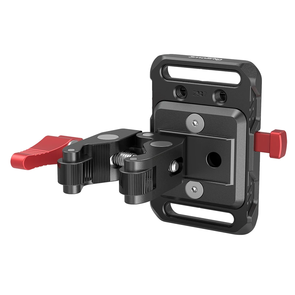 SmallRig-Mini Placa de batería de montaje en V con abrazadera en forma de cangrejo, placa adaptadora de batería 2989 para batería tipo V para trípode de cámara de vídeo