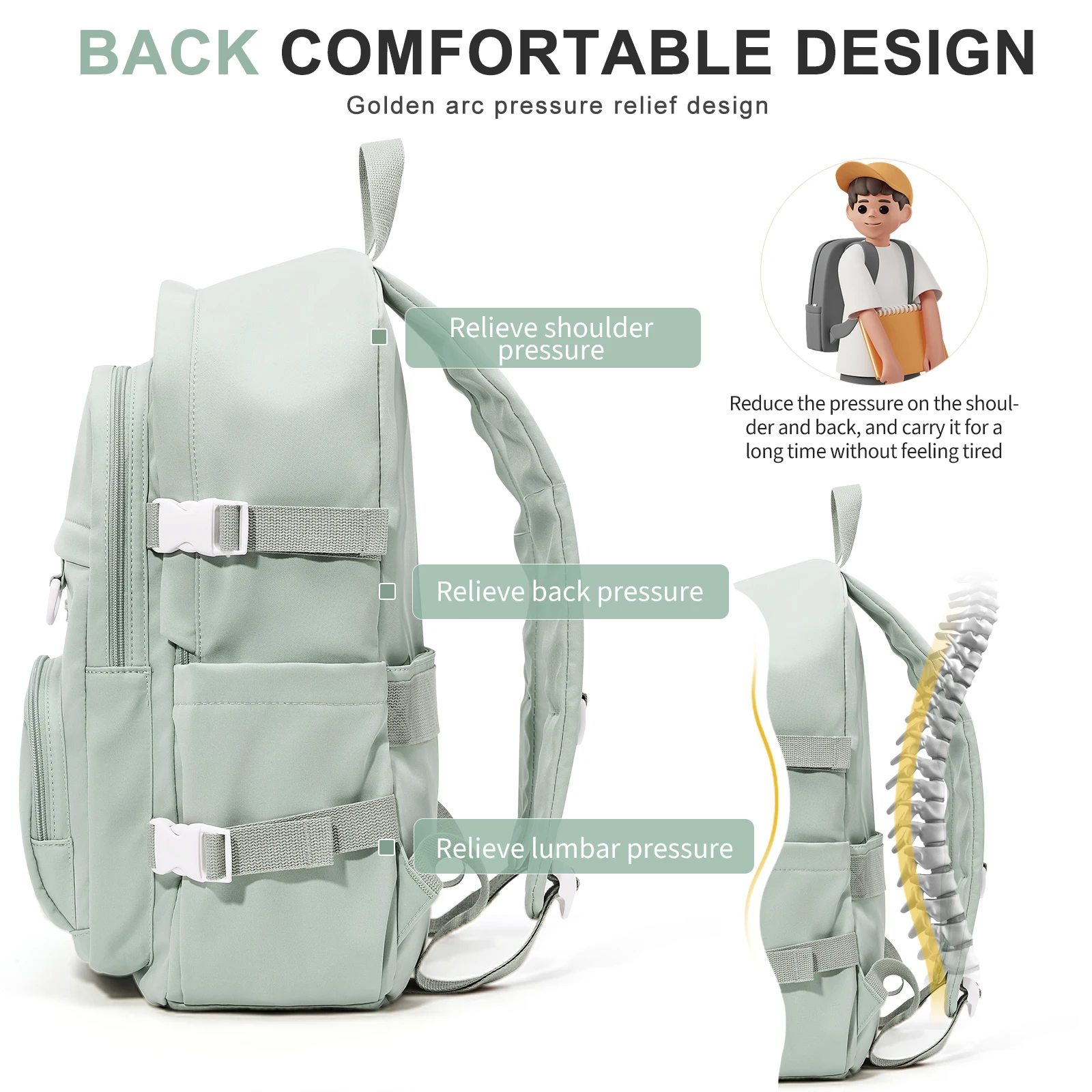 College School Backpack Travel, Waterproof Lightweight Laptop Backpack for Girls Boys, Casual Daypack School Backpack Teenager