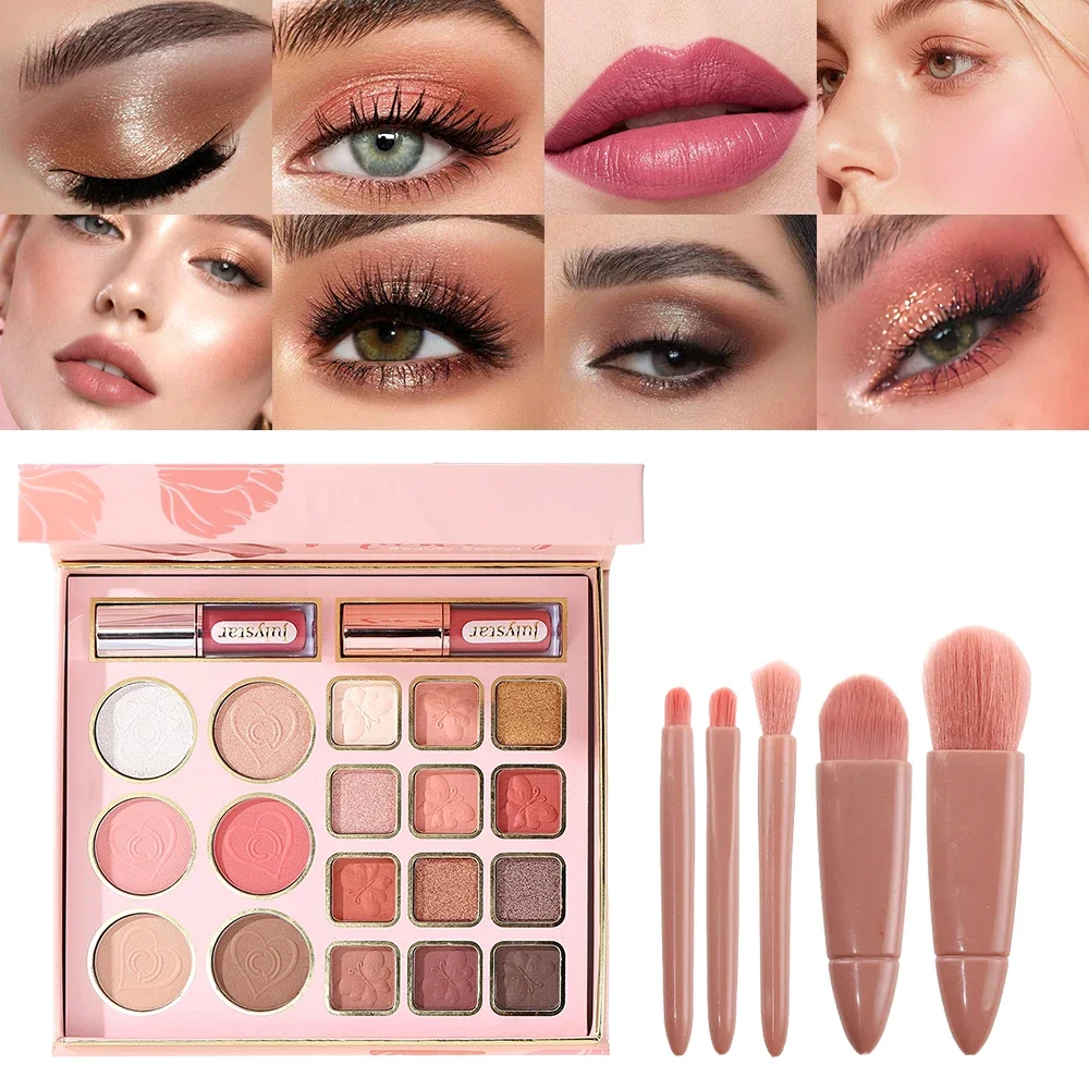 Fashion All‑In‑One Makeup Palette, Eyeshadow Blush Highlighter Lip Gloss Kit, Great Gift Choice for Makeup Lovers