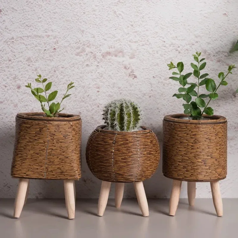 Creatieve driehoekige plastic plantenstandaard - perfect voor vetplanten en kleine planten, desktop bloempothouder