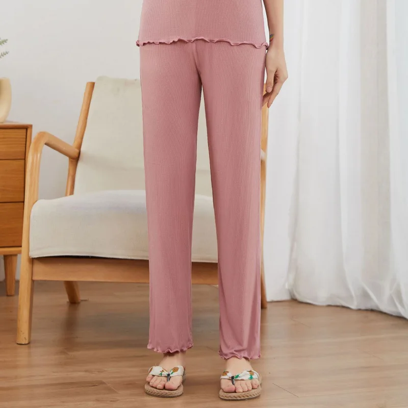 Modal Maternity Pants Loose Casual Wide-Leg Trousers Pregnant Women Sleepwear 2025 Spring Autumn New Maternity Clothes