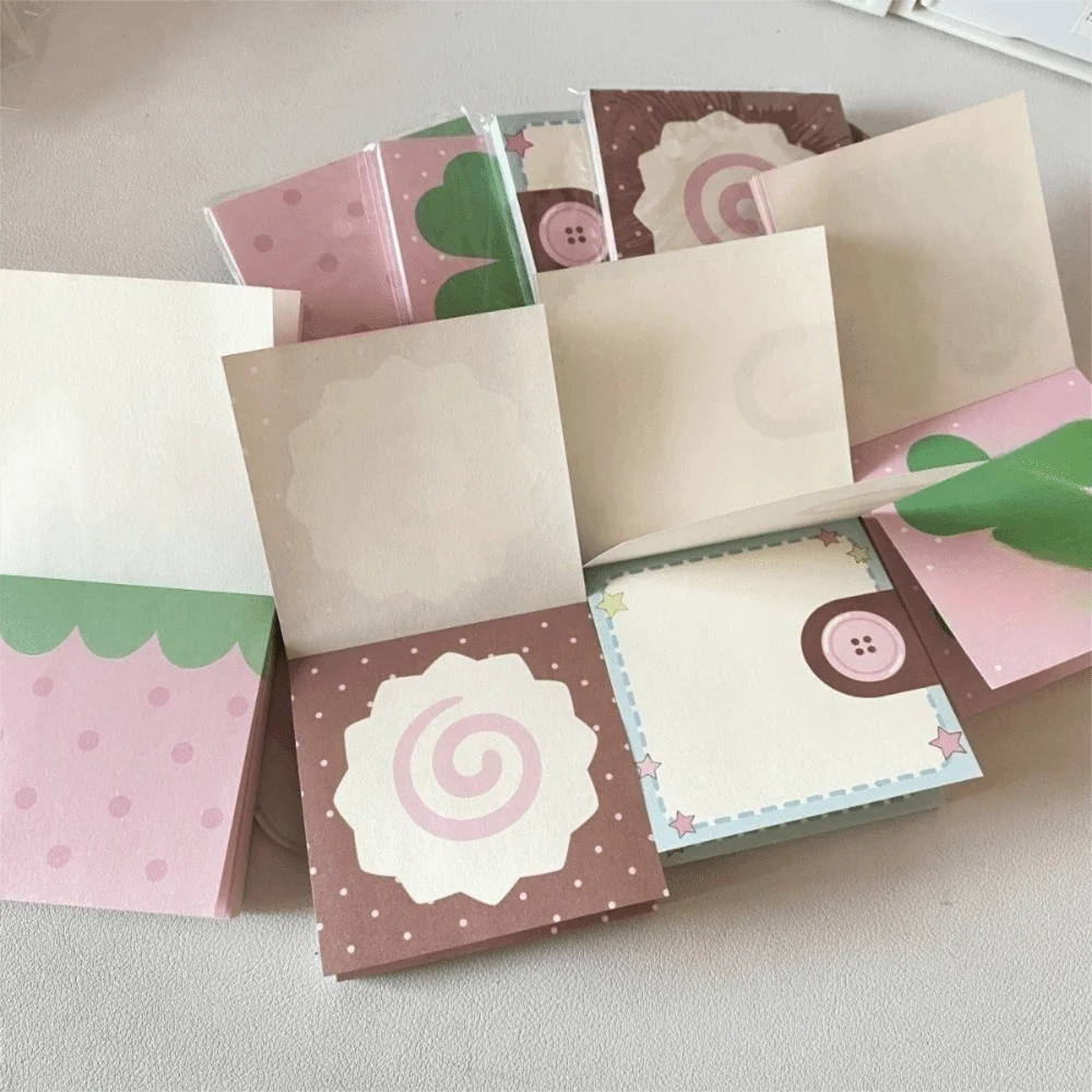 Lucu 50 Lembar Memo Pad Portabel Kue Ikan Scratch Note Pads Strawberry yang Dapat Dilepas Tanpa Luntur untuk Pelajar