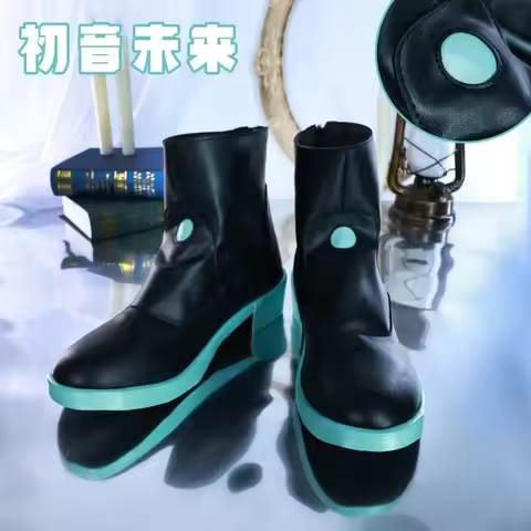 Hatsune Miku cosplay shoes VOCALOID kawaii lolita girl cos Miku boots cartoon anime dress up Halloween costume Christmas gift