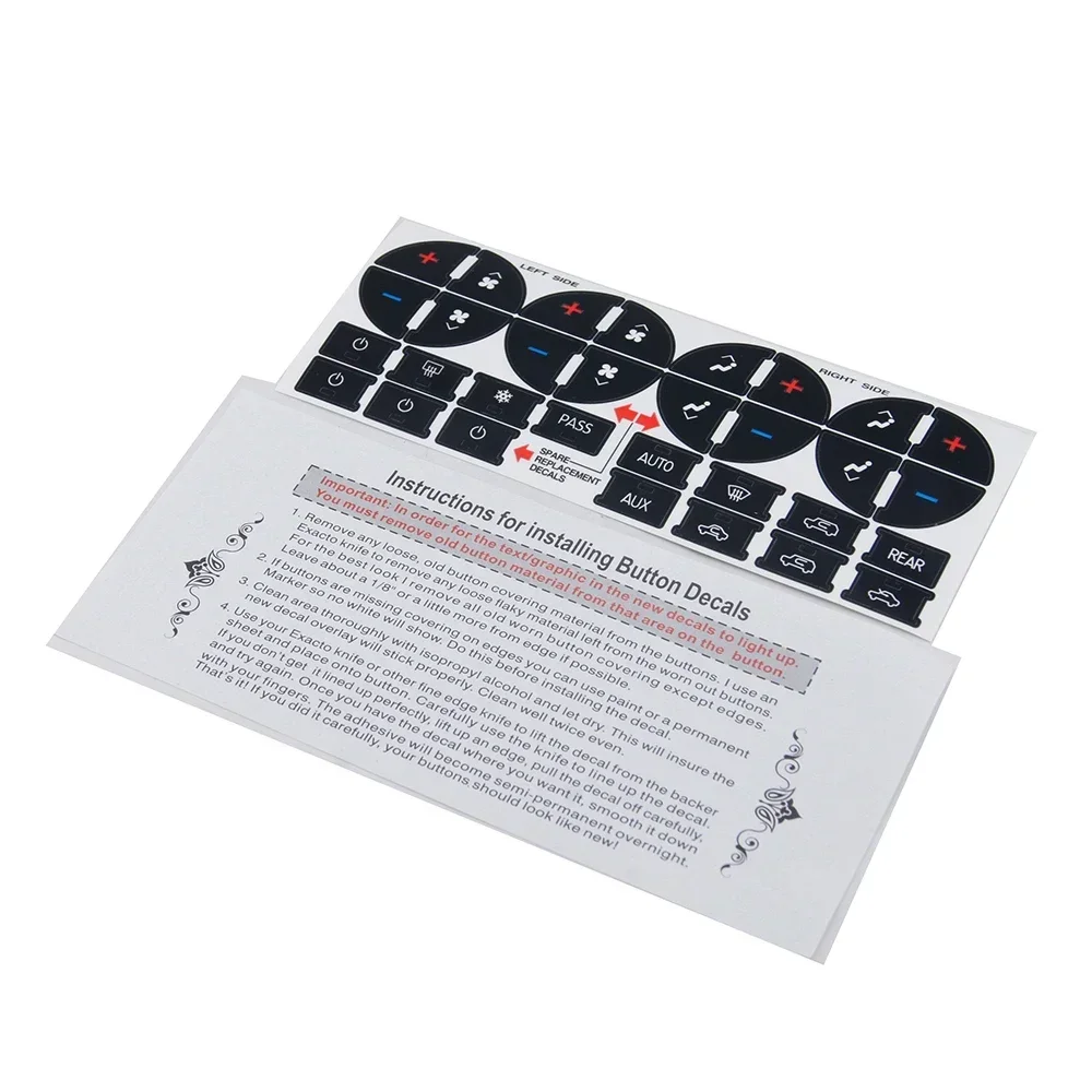 Autocollant pour bouton AC de voiture, 1 pièce, Kit de réparation de bouton de tableau de bord, pour Buick autoclave Chevy Avalanche banlieue GMC