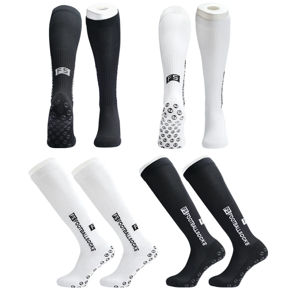 FS Long Football Socks and knee Sports Round Silicone Anti Slip Grip Soccer Socks Calcetas Antideslizantes De Futbol