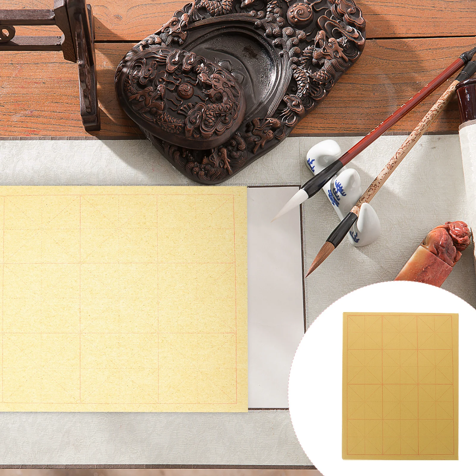 2 pezzi di carta Xuan cinese addensata per esercitazioni di calligrafia per la scrittura a mano, forniture per la scrittura di classe d'arte, carta per schizzi