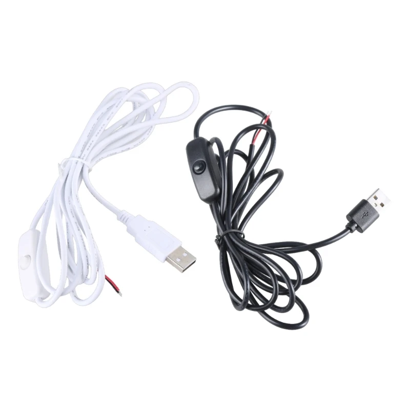 

USB Male To Bare Open End 2 Cores USB Data Quick Charging Cable with Switches for Monitoring Cameras LED Light Router