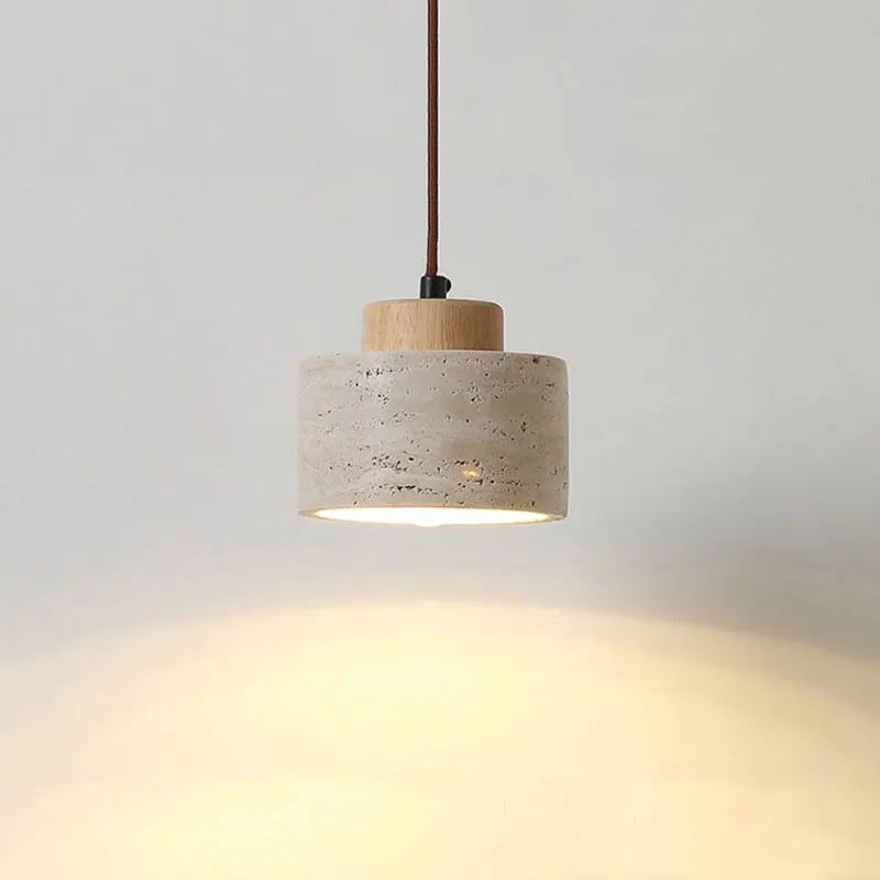 Natural Yellow Cave Stone Pendant Light Japanese Wabi Sabi Style Decor Restaurant Bar Counter Living Room Study Room Droplight