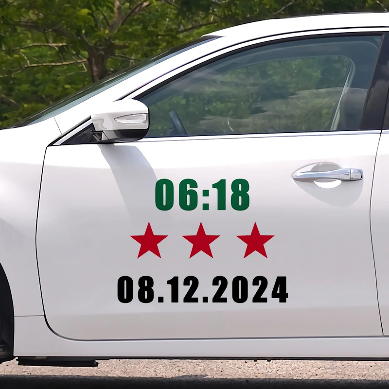 

For Syria Theme Car Sticker Date 08/12/2024, Vinyl Decal Waterproof Auto Decors for Car Door, Rear Windshield